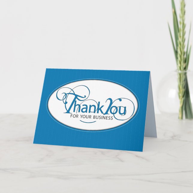 Business Thank You Blue Card (Front)