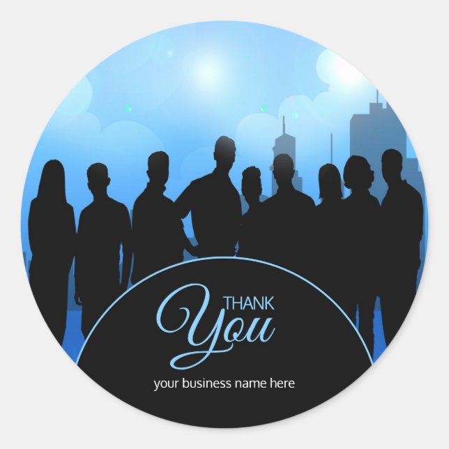 Business Thank You Business Men Women Classic Round Sticker (Front)