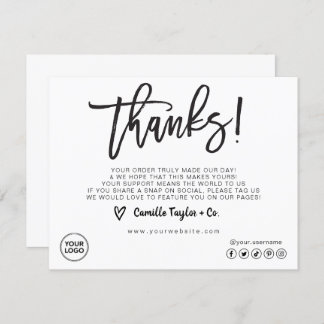 Business Thank You Card / Package Product Insert