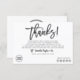 Business Thank You Card / Package Product Insert