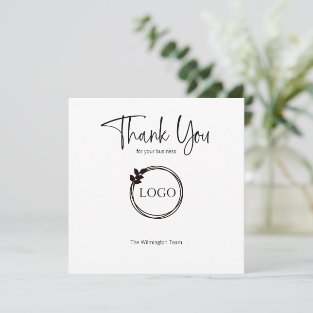 Business Thank You Card Personalised with Logo (Standing Front)