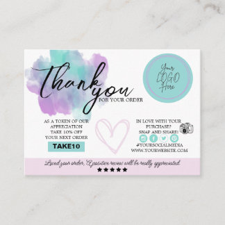 Business Thank You Card - Soft Pastel
