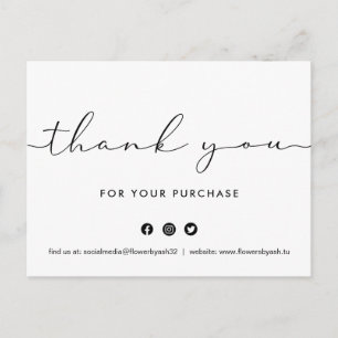 Business thank you card, thank you for order postcard