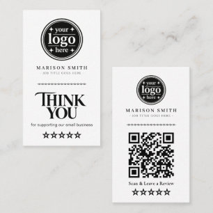 Business Thank You Card with QR Code Review