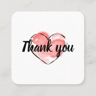 Business thank you card with red heart