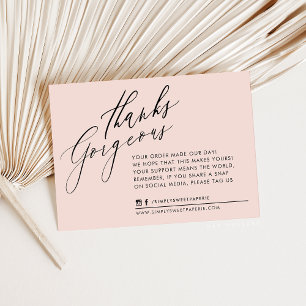 BUSINESS THANK YOU chic calligraphy blush pink