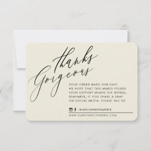 BUSINESS THANK YOU chic calligraphy ivory cream Card