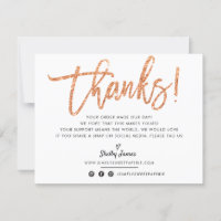 BUSINESS THANK YOU chic copper glitter script
