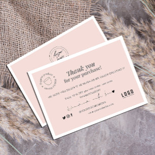 Business Thank You Chic Modern Blush Pink