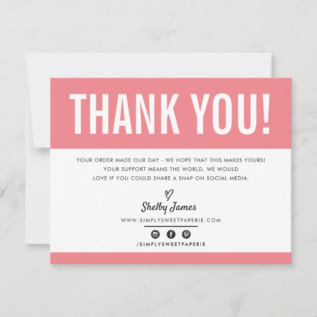 BUSINESS THANK YOU chic modern pretty coral LOGO (Front)