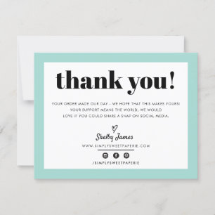 BUSINESS THANK YOU chic modern pretty mint LOGO