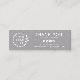 Business Thank You Custom Logo Social Media Mini Business Card