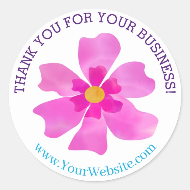 Business Thank You CUSTOM Round Stickers (Front)