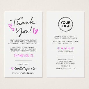 Business Thank You & Discount Code Card Modern