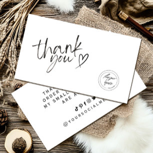 Business Thank You Elegant Black and White Business Card