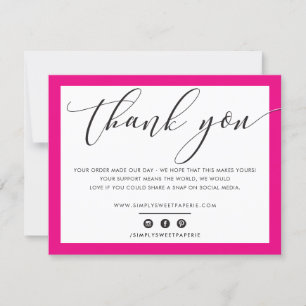BUSINESS THANK YOU elegant black bright pink LOGO