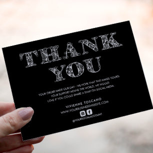 BUSINESS THANK YOU ELEGANT SWIRL LOGO ENCLOSURE CARD