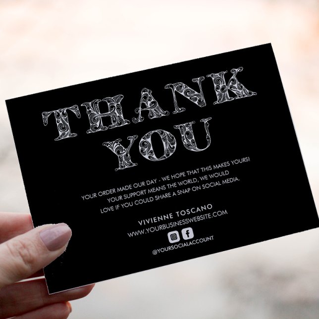 BUSINESS THANK YOU ELEGANT SWIRL LOGO  ENCLOSURE CARD (Creator Uploaded)