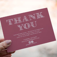 BUSINESS THANK YOU ELEGANT SWIRL LOGO PINK WHITE