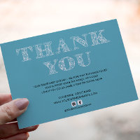 BUSINESS THANK YOU ELEGANT SWIRL LOGO  TURQUOISE