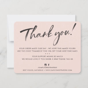 BUSINESS THANK YOU elegant watercolor ink blush