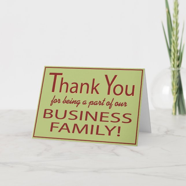 Business thank you for being a part card (Front)