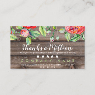 Business Thank You for your business thanks a mill Card