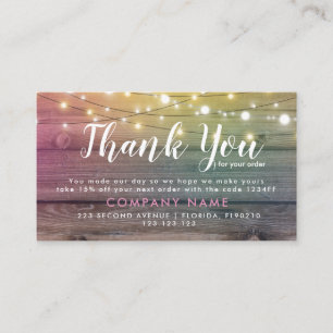 Business Thank You for your business thanks order Business Card