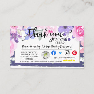 Business Thank You for your order marketing card