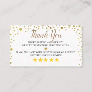 business thank you homemade Gold heart Business Card