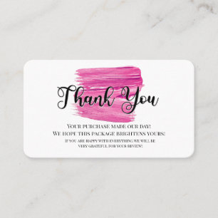 business thank you homemade make-up cosmetic business card
