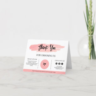 Business Thank You Insert card Packaging Thank You