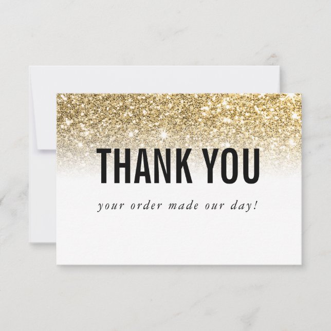BUSINESS THANK YOU logo modern order insert gold Card (Front)