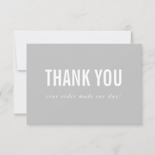 BUSINESS THANK YOU logo modern order insert grey Card