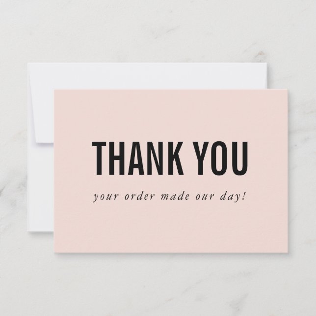 BUSINESS THANK YOU logo modern order insert pink (Front)