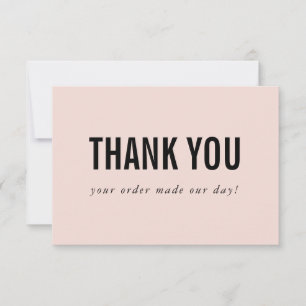 BUSINESS THANK YOU logo modern order insert pink Card