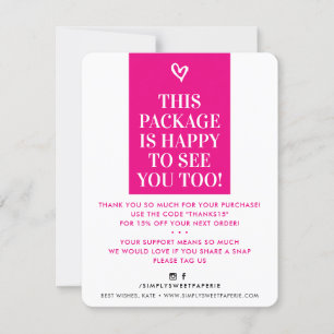 BUSINESS THANK YOU modern bold bright pink Card