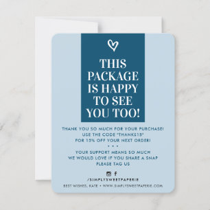BUSINESS THANK YOU modern bold navy pale blue Card