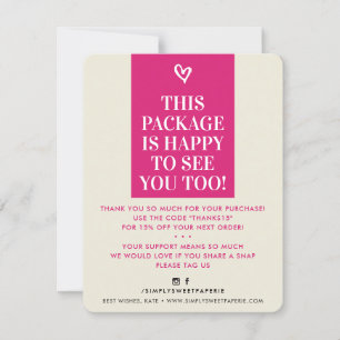 BUSINESS THANK YOU modern bold pink ivory Card