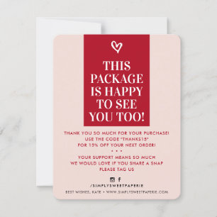 BUSINESS THANK YOU modern bold pink red Card