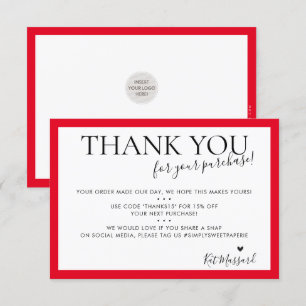 BUSINESS THANK YOU modern chic christmas red