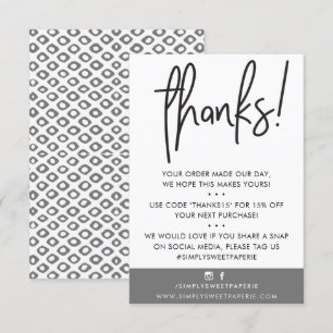 BUSINESS THANK YOU modern customer grey ikat Card