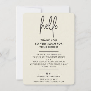 BUSINESS THANK YOU modern hello ivory black
