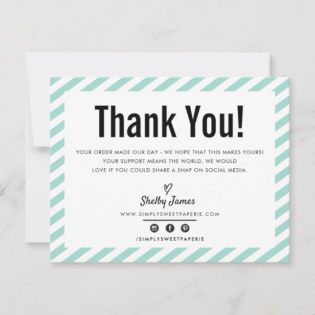 BUSINESS THANK YOU modern minimal mint green LOGO (Front)
