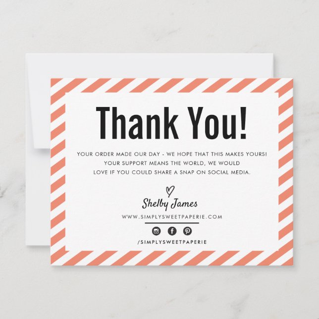BUSINESS THANK YOU modern minimal orange LOGO (Front)