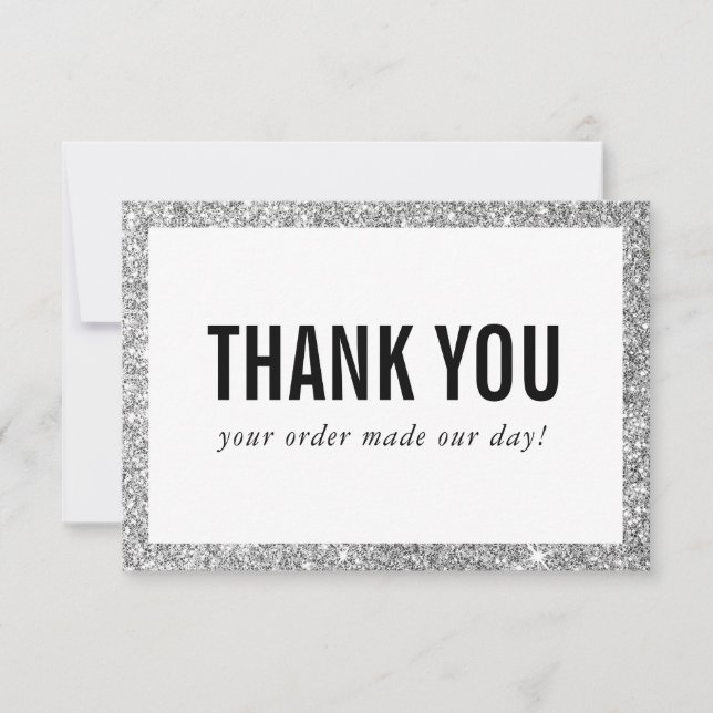 BUSINESS THANK YOU modern order insert glitter (Front)