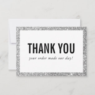BUSINESS THANK YOU modern order insert glitter Card