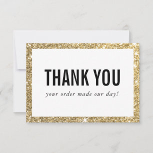 BUSINESS THANK YOU modern order insert glitter Card