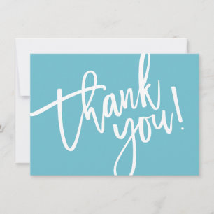 BUSINESS THANK YOU modern script insert aqua logo