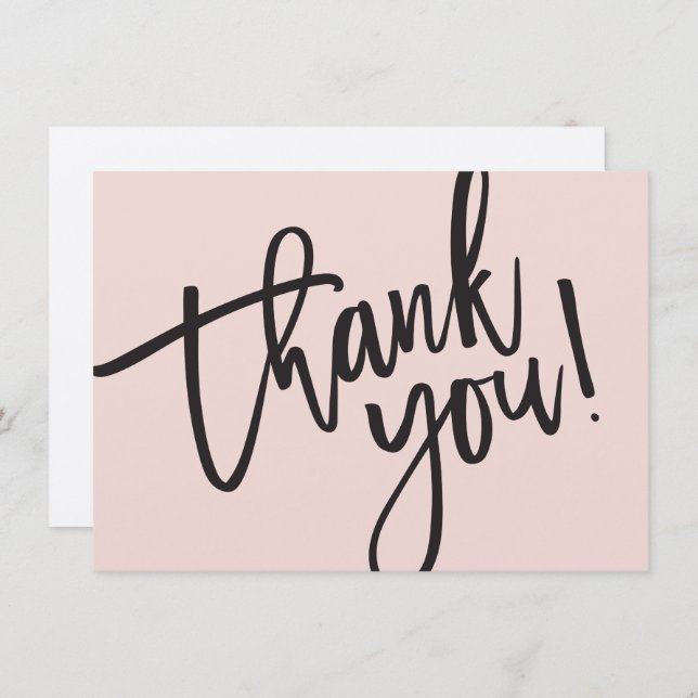 BUSINESS THANK YOU modern script insert blush pink (Front/Back)